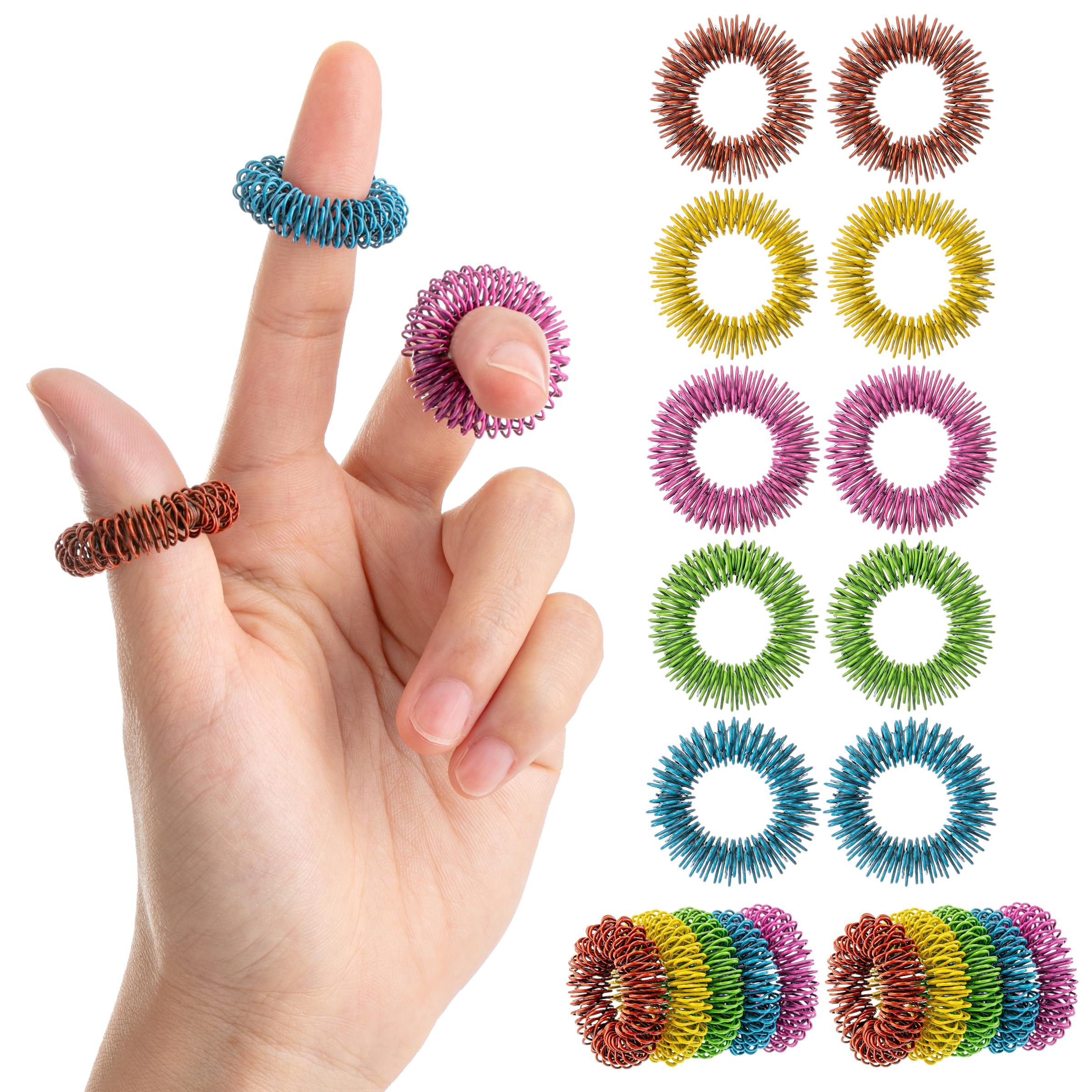 Mr. Pen spiky sensory rings in vibrant colors for focused tactile engagement.