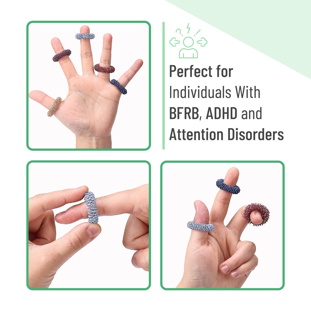 Mr. Pen spiky sensory rings can be worn on fingers or toes for portability.