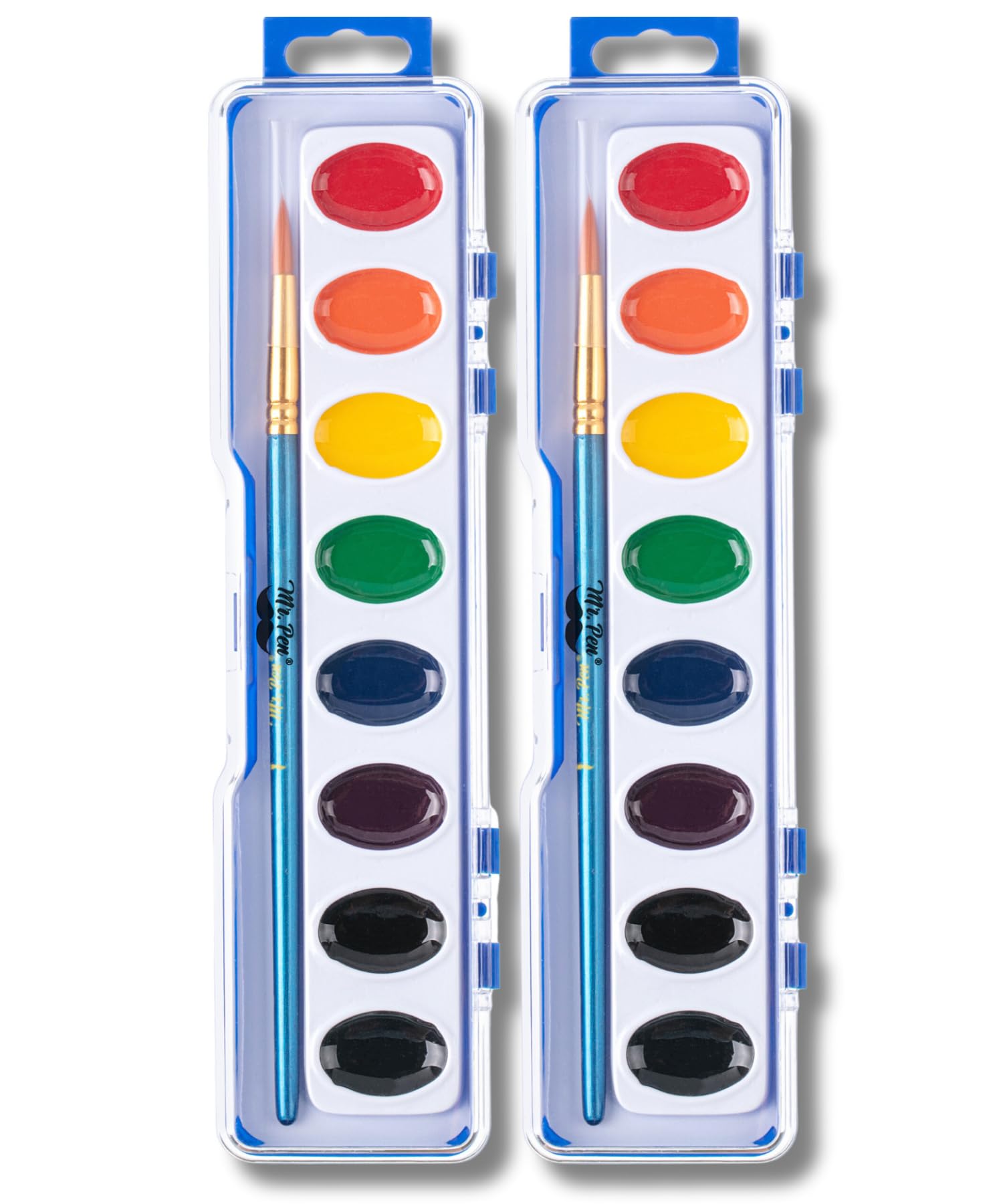 Mr. Pen washable watercolors 8-color palette with vibrant pigments and easy cleanup