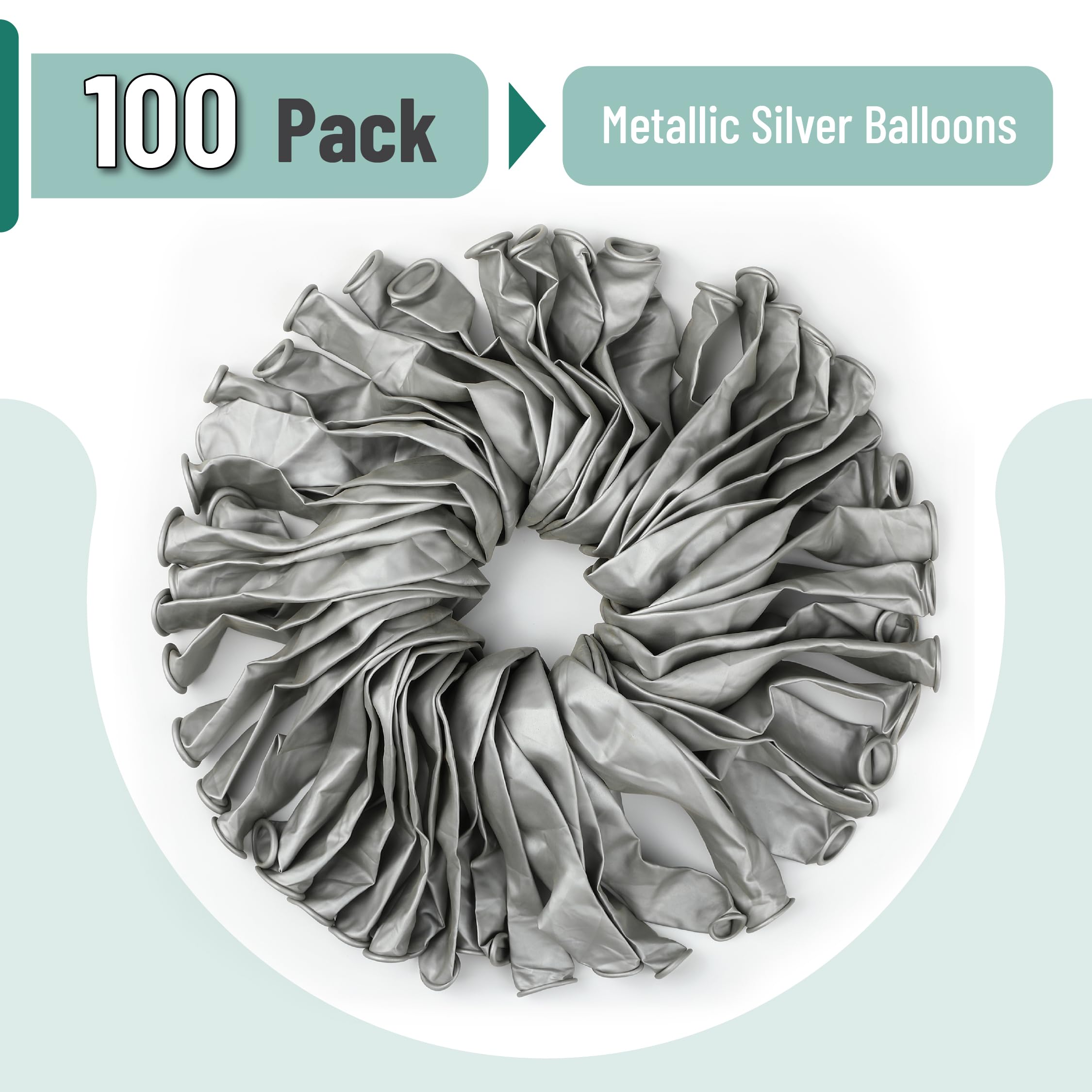 Mr. Pen 12 inch silver balloons ideal for wedding arches and centerpieces.
