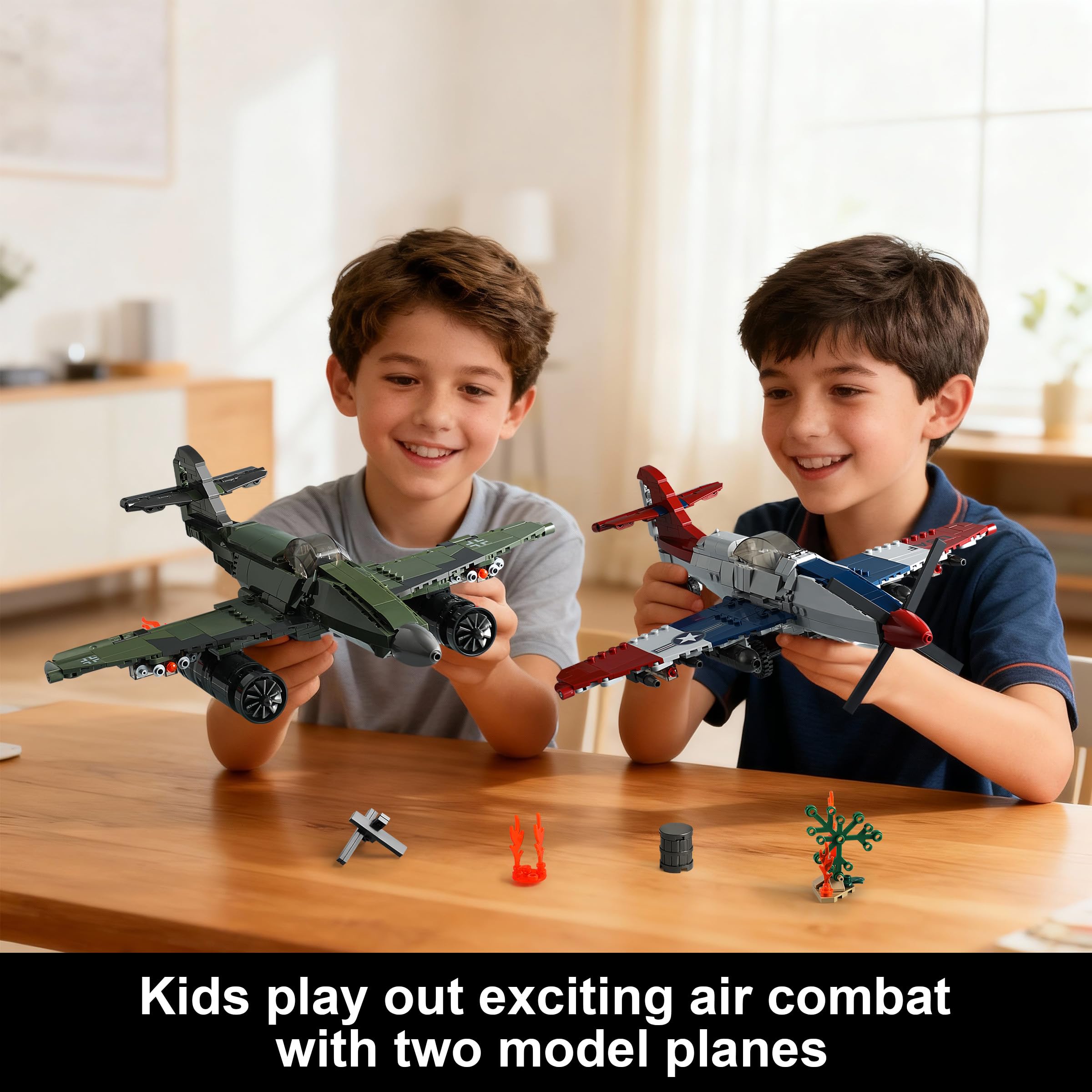 Mr.River WW2 aircraft display on a desk for collectors and fans.