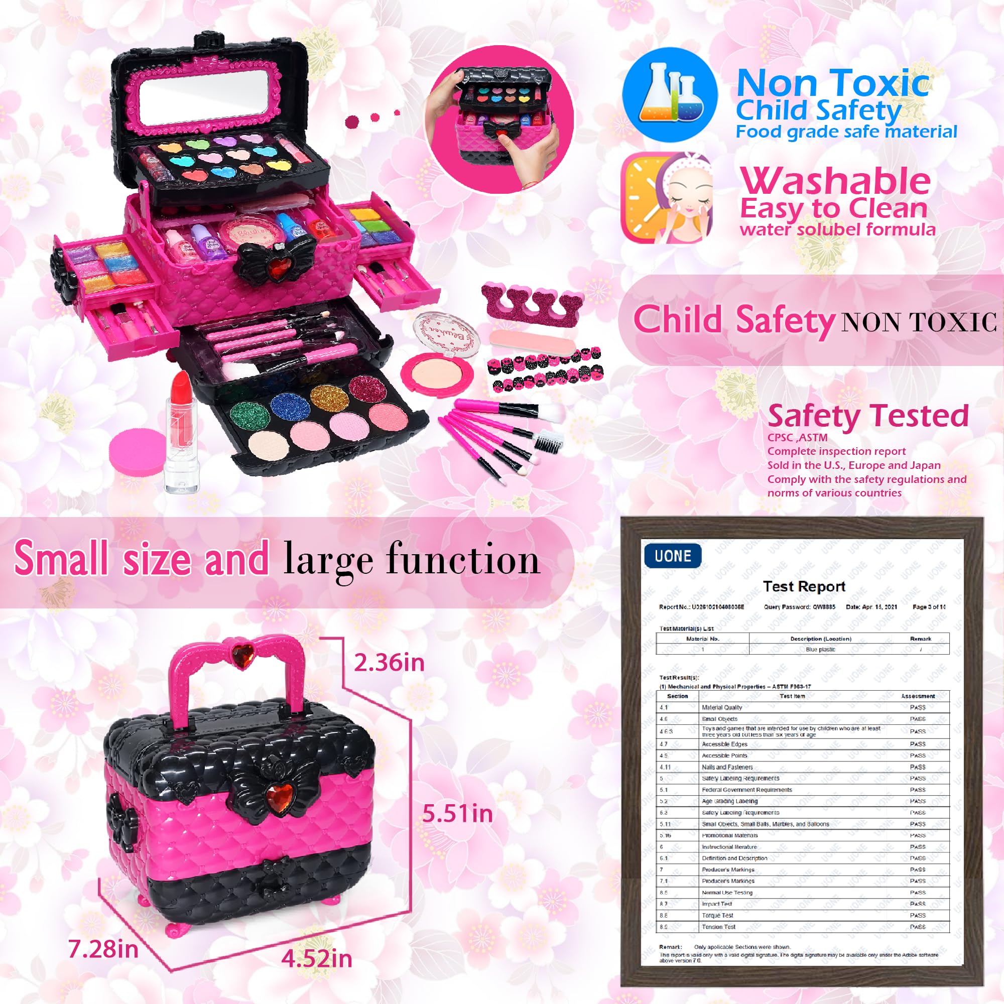 Mrabbitoo Rose nail polish set provides safe, washable nails for pretend spa play