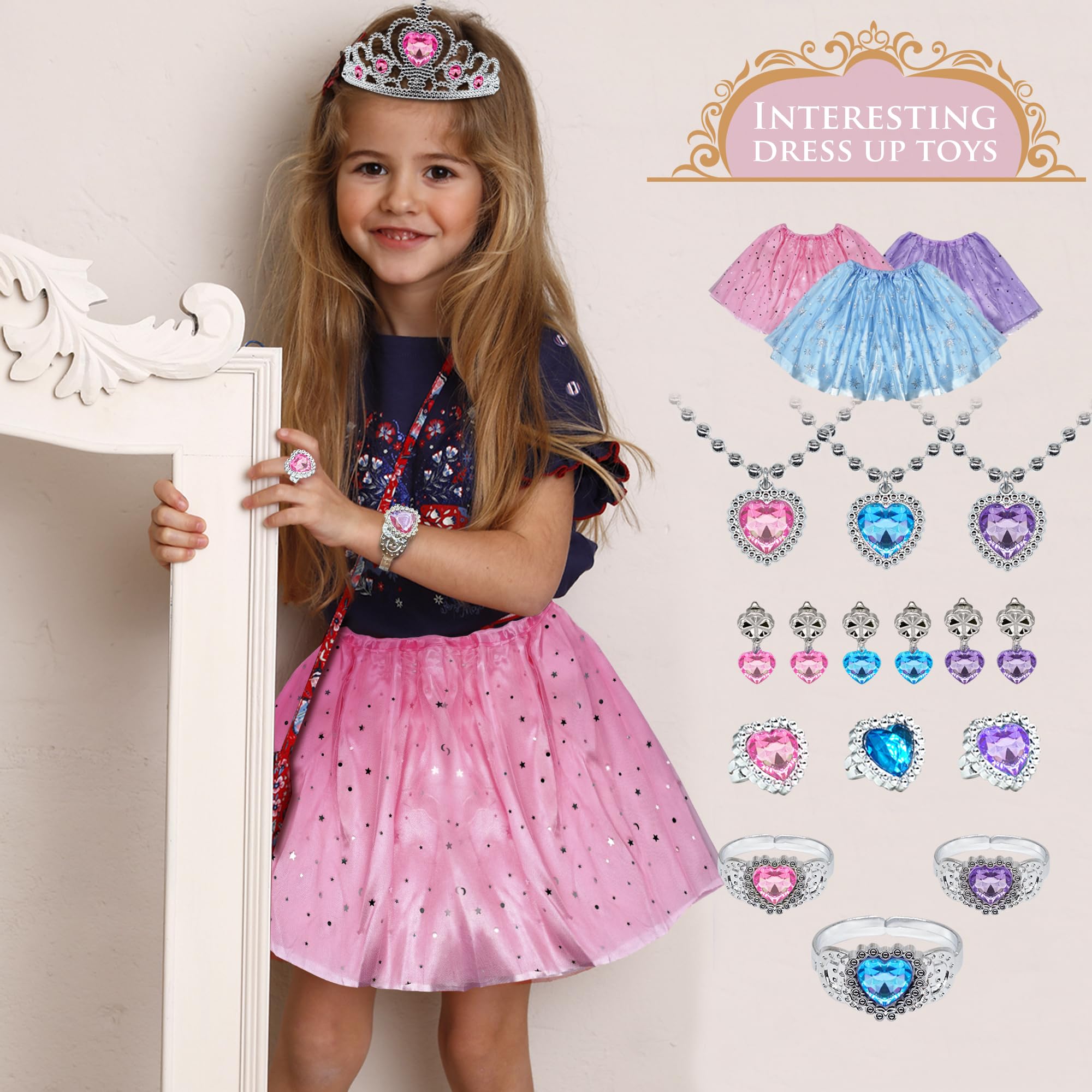 Mrabbitoo princess crown and jewelry set for dress up