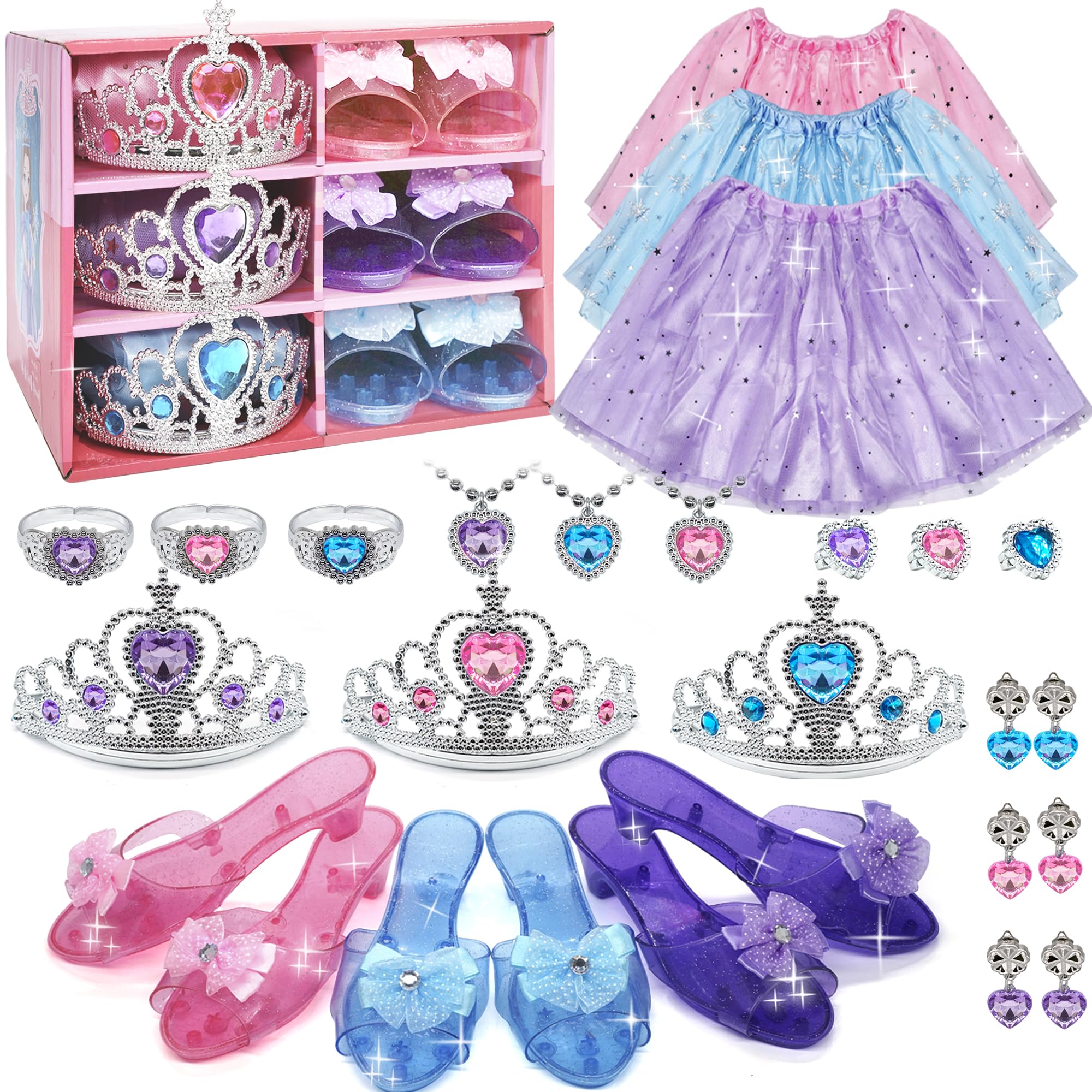 Mrabbitoo princess skirt with tulle and stars for imaginative play