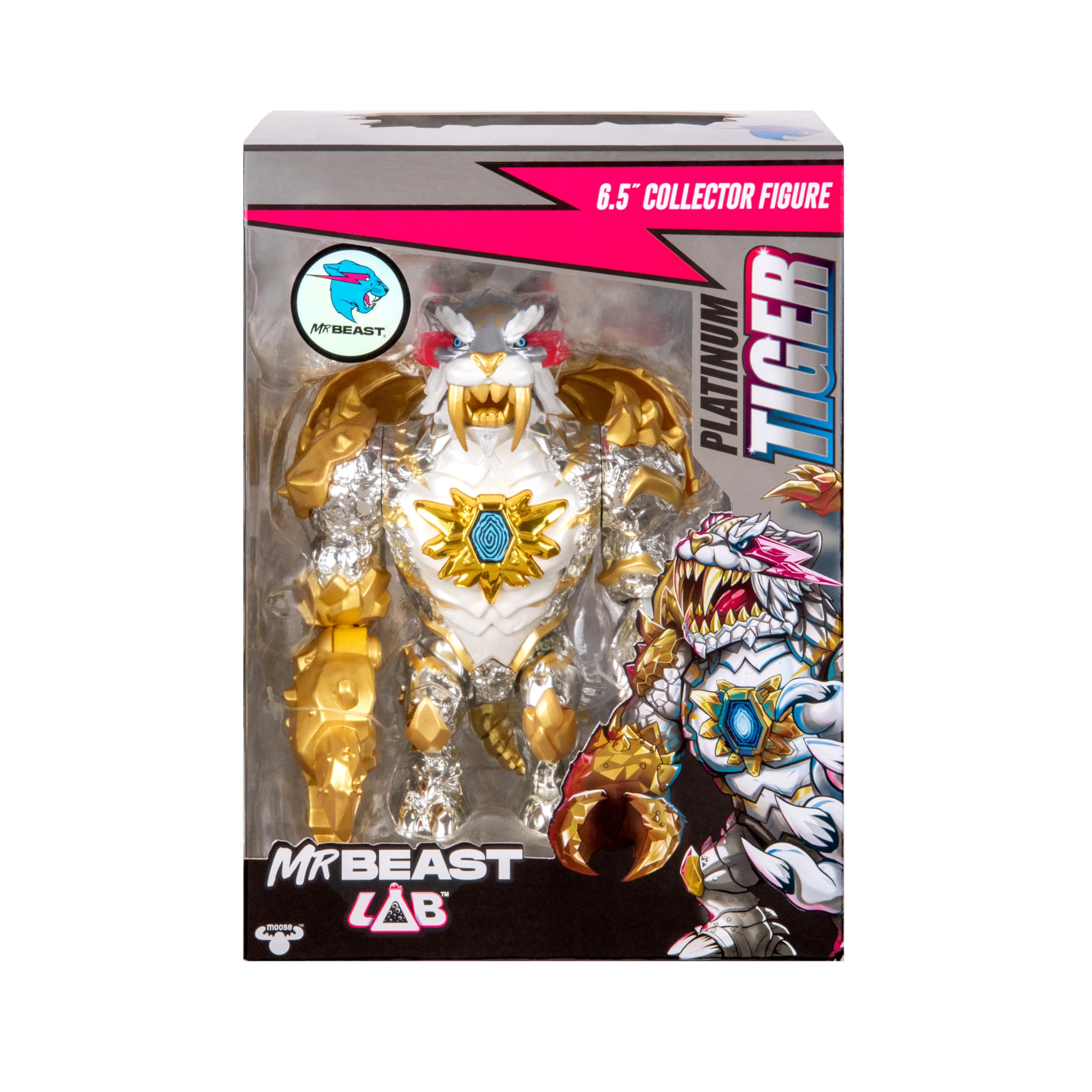 MRBEAST LAB Apex Beast Tiger figure on shelf, compact height fits displays