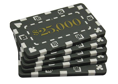 MRC POKER 5-piece $25,000 rectangular plaque set for home poker tournaments and display