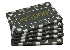 MRC POKER 5-piece $25,000 rectangular plaque set for home poker tournaments and display