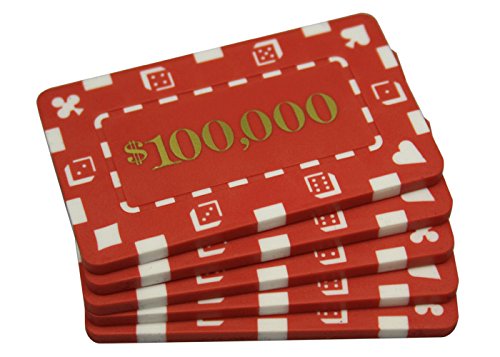 MRC POKER rectangular plaque 100000 red, ideal for high-stakes home games
