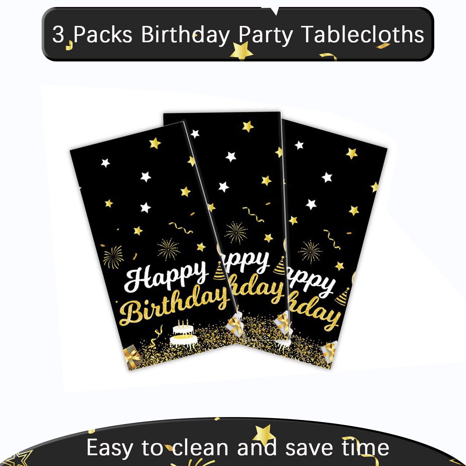 Disposable tablecloth protects surfaces during kids' birthday parties.
