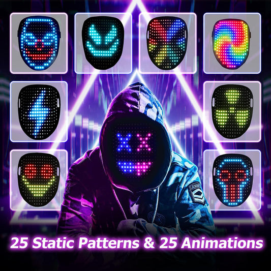 Mr.Pang LED mask displaying 50 patterns for vibrant stage presence