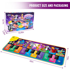 MR.TN Kids Musical Piano Mat child playing and dancing to melodies during playtime.