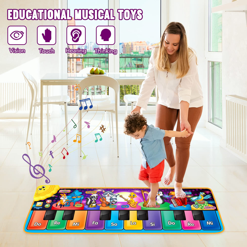 MR.TN Kids Musical Piano Mat easy-to-clean surface for quick tidying.