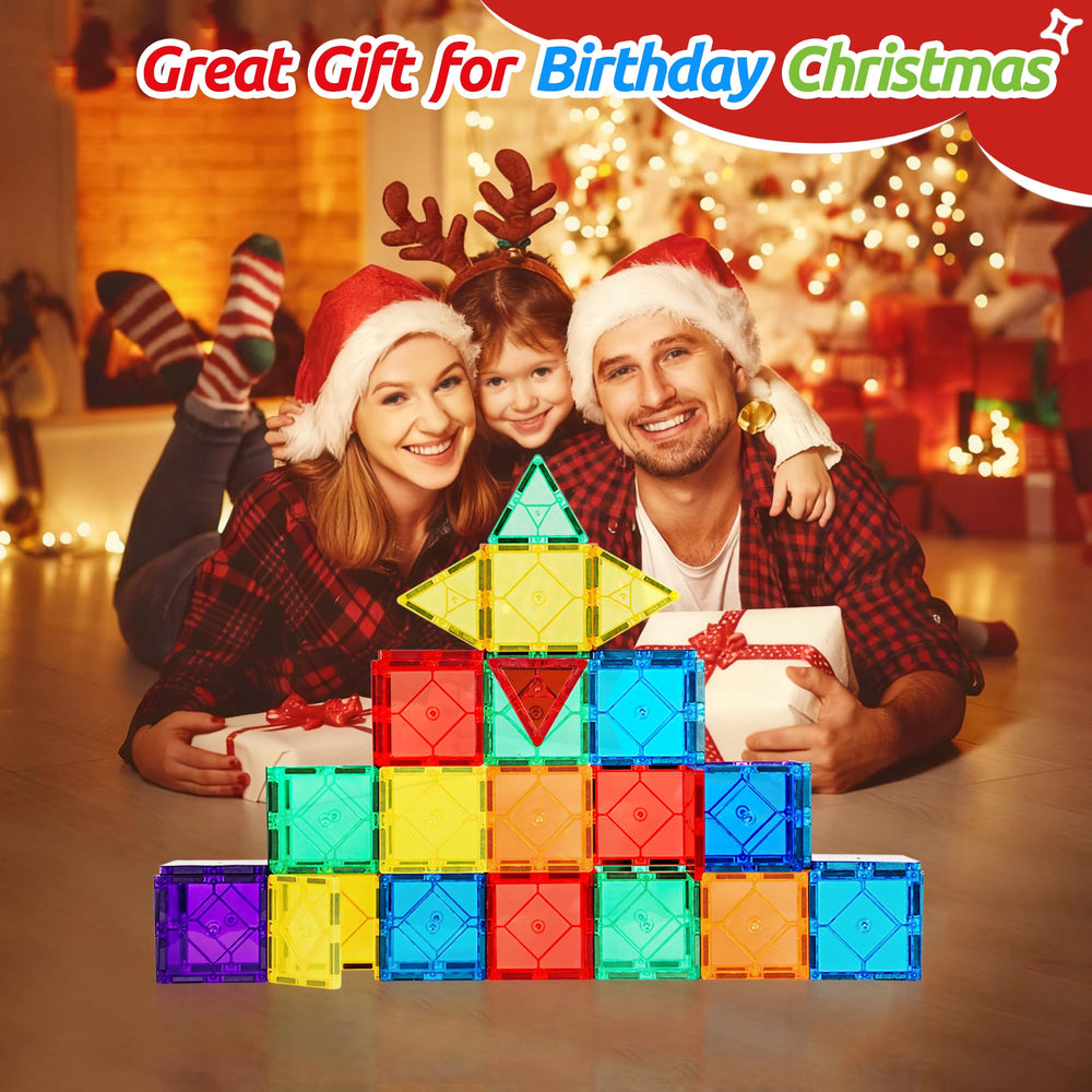 Mruikeny 30pc magnetic tiles creative play encourages teamwork and storytelling