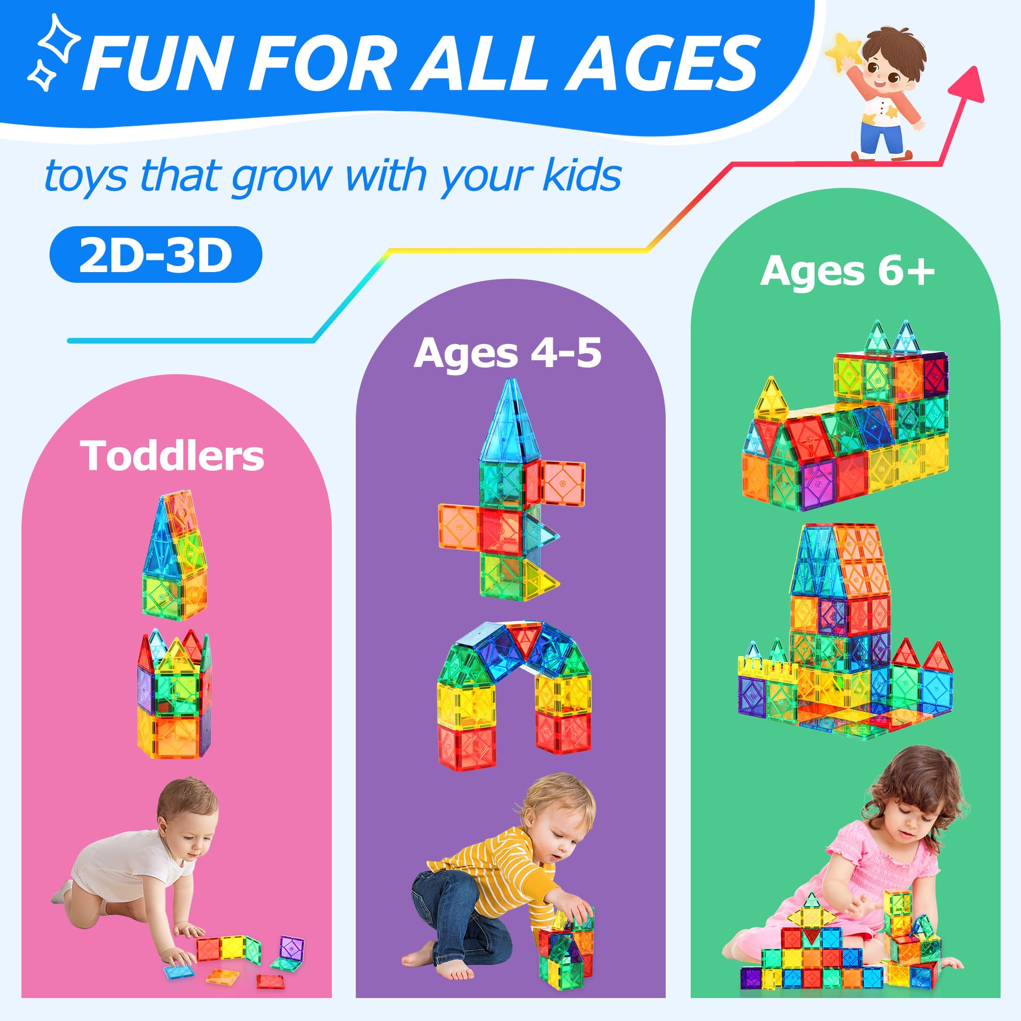 Mruikeny 30pc magnetic tiles plane enables creative design and cognitive growth
