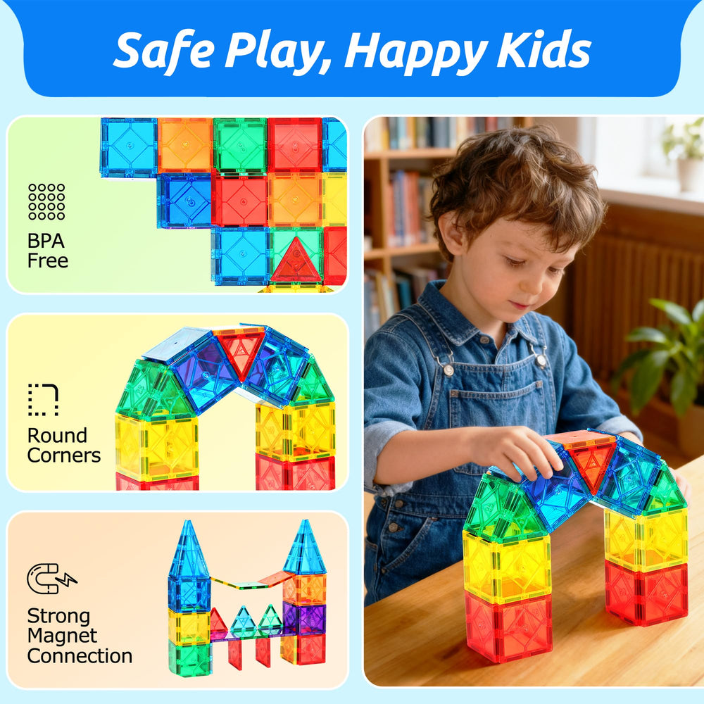 Mruikeny 30pc magnetic tiles rocket sparks curiosity during learning play