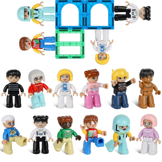 Mruikeny large magnetic figures set with diverse characters for imaginative storytelling