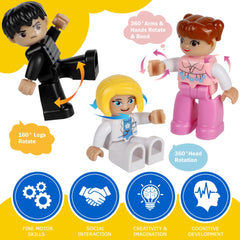 Mruikeny magnetic figures with kids playing in a colorful setup