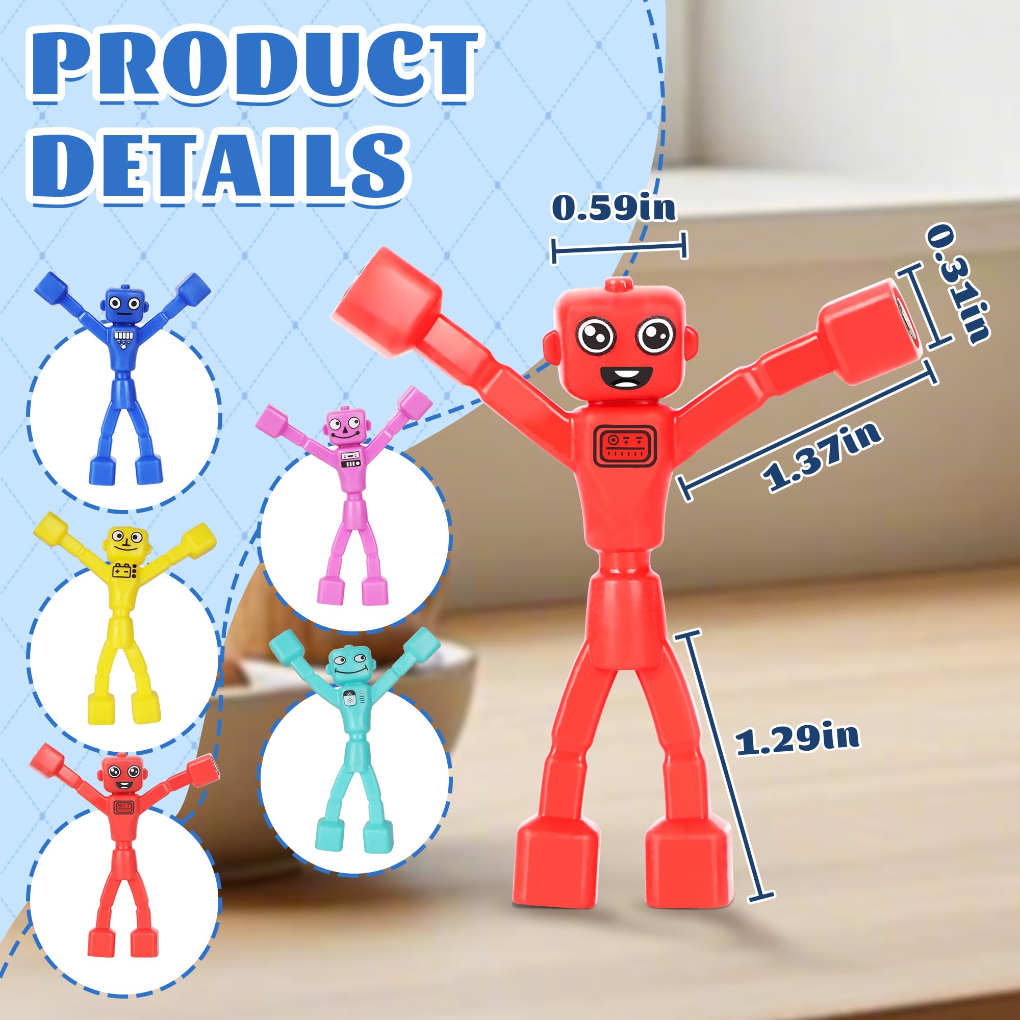 Mruikeny magnetic robot men assembly play encouraging color recognition and spatial thinking.