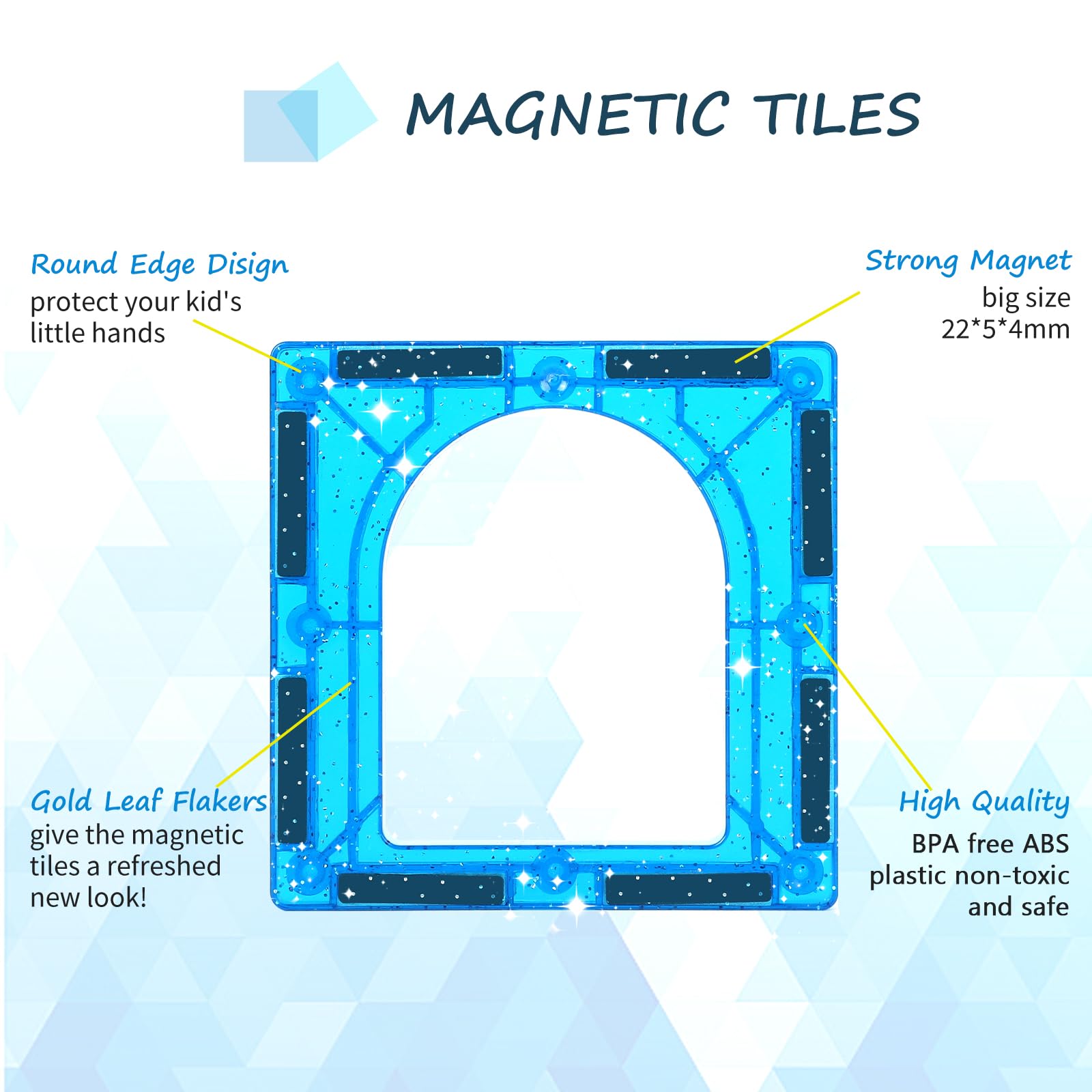 Mruikeny magnetic tiles car-truck designs encourage problem solving and fine motor practice.