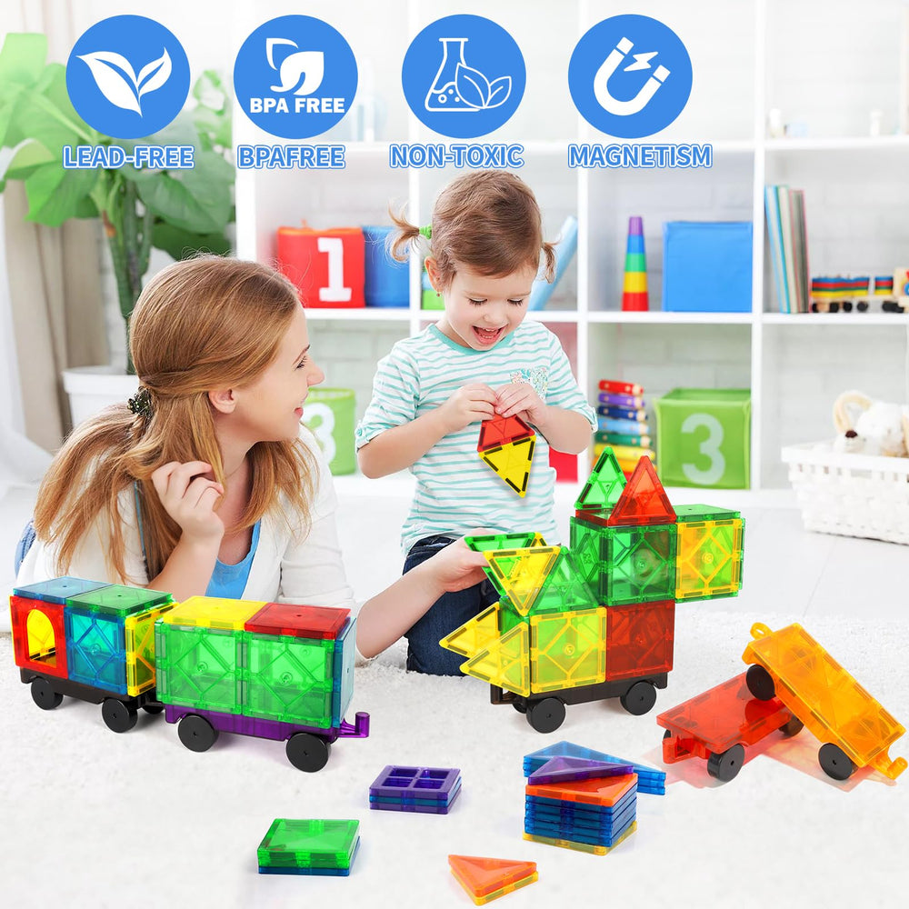 Mruikeny magnetic tiles educational-play supports color recognition and spatial thinking