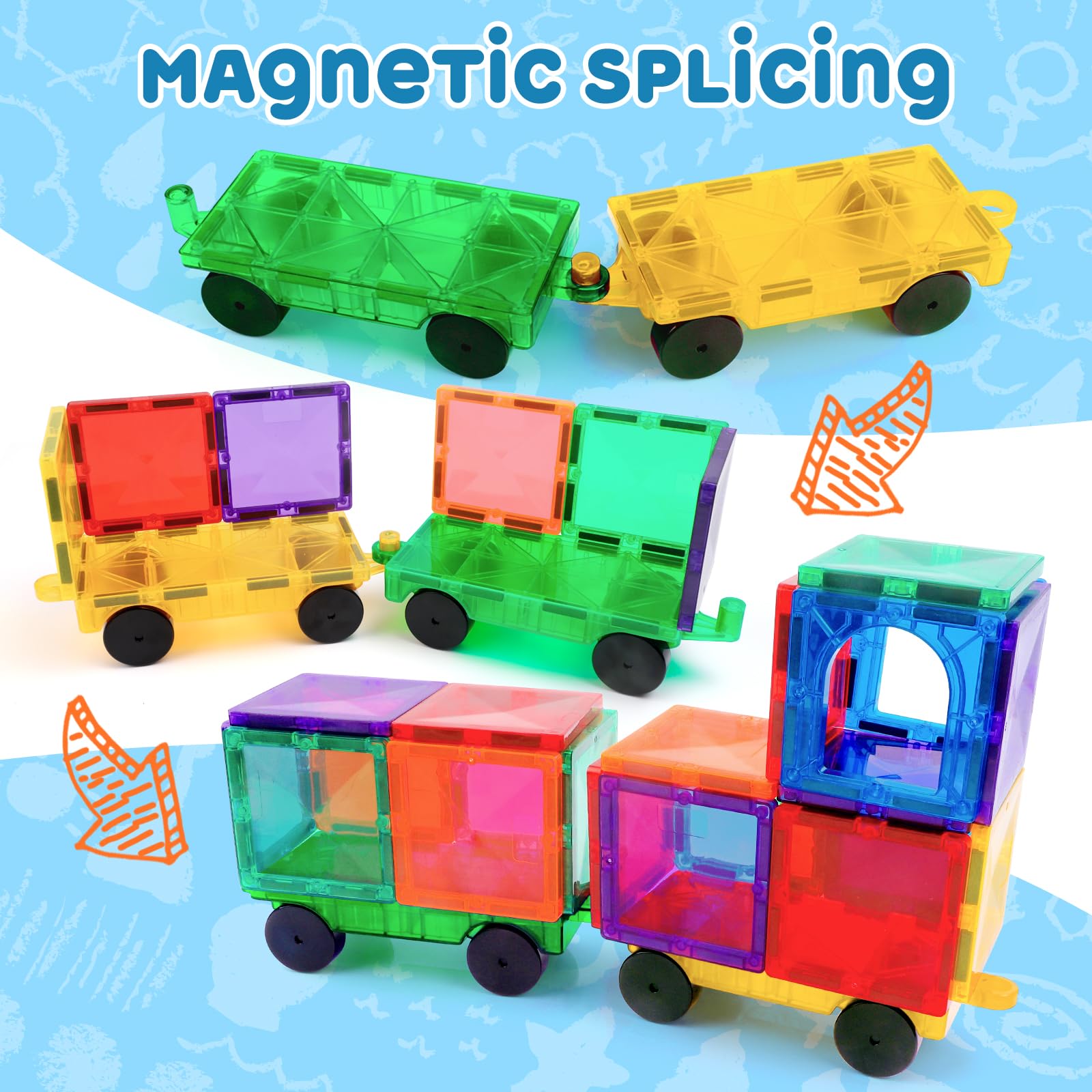 Mruikeny magnetic tiles cars truck demonstrating modular creativity