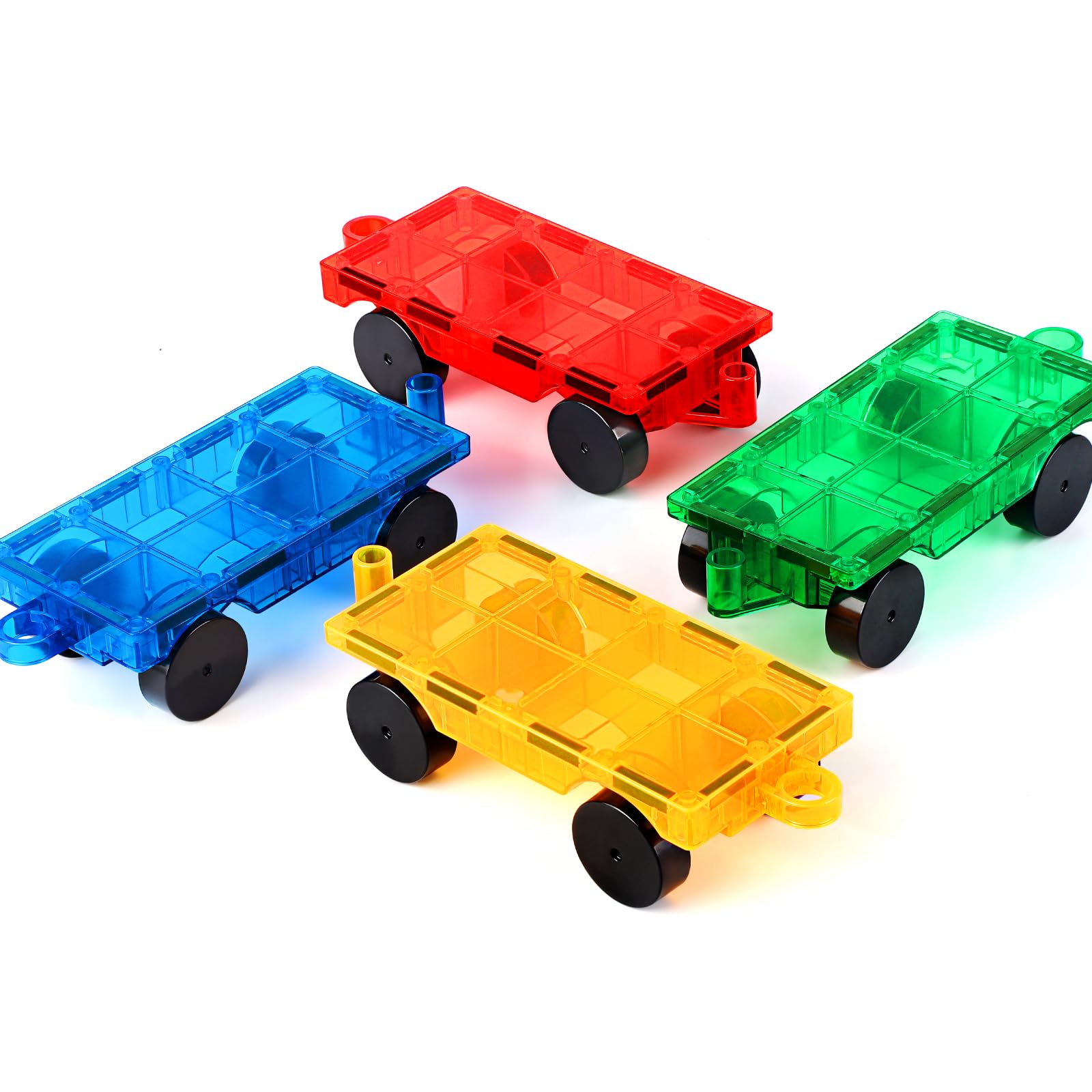 Mruikeny magnetic tiles cars yellow car enhances creativity and spatial awareness