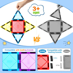 Mruikeny magnetic tiles creative play encourages collaboration and shared problem-solving.