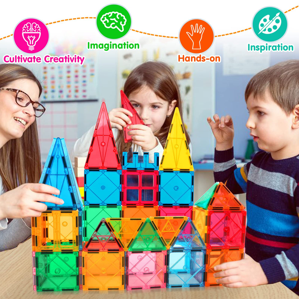 Mruikeny magnetic tiles rocket inspires STEM curiosity and problem solving.