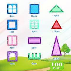 Mruikeny magnetic tiles safety features with smooth edges and strong magnets.