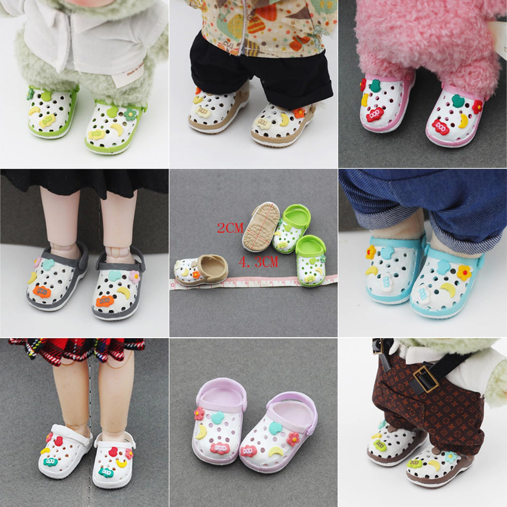 Close-up of fabrics and craftsmanship for long-lasting doll footwear.