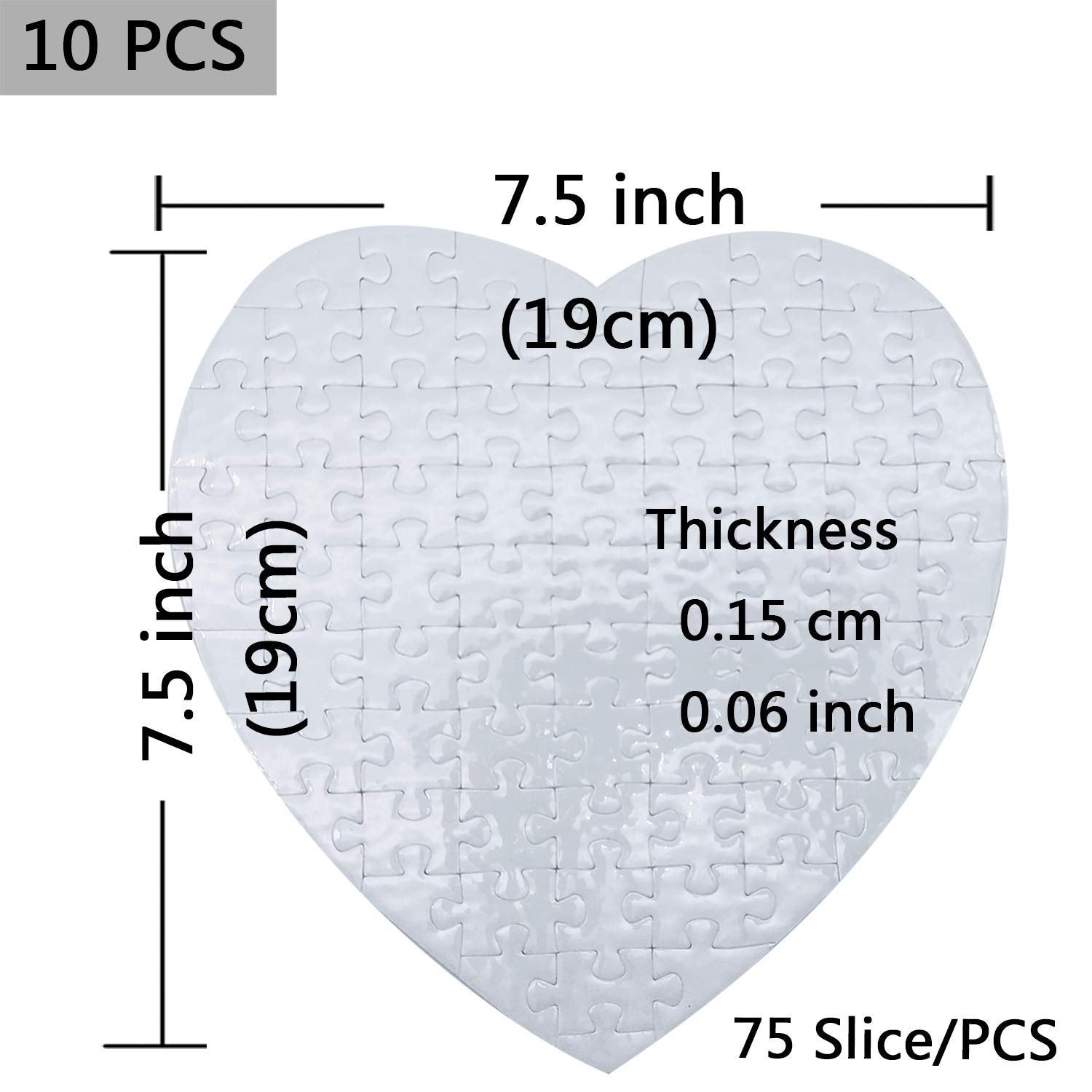 MS WGO 75-piece heart puzzle with thick pieces for durability