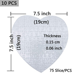 MS WGO 75-piece heart puzzle with thick pieces for durability