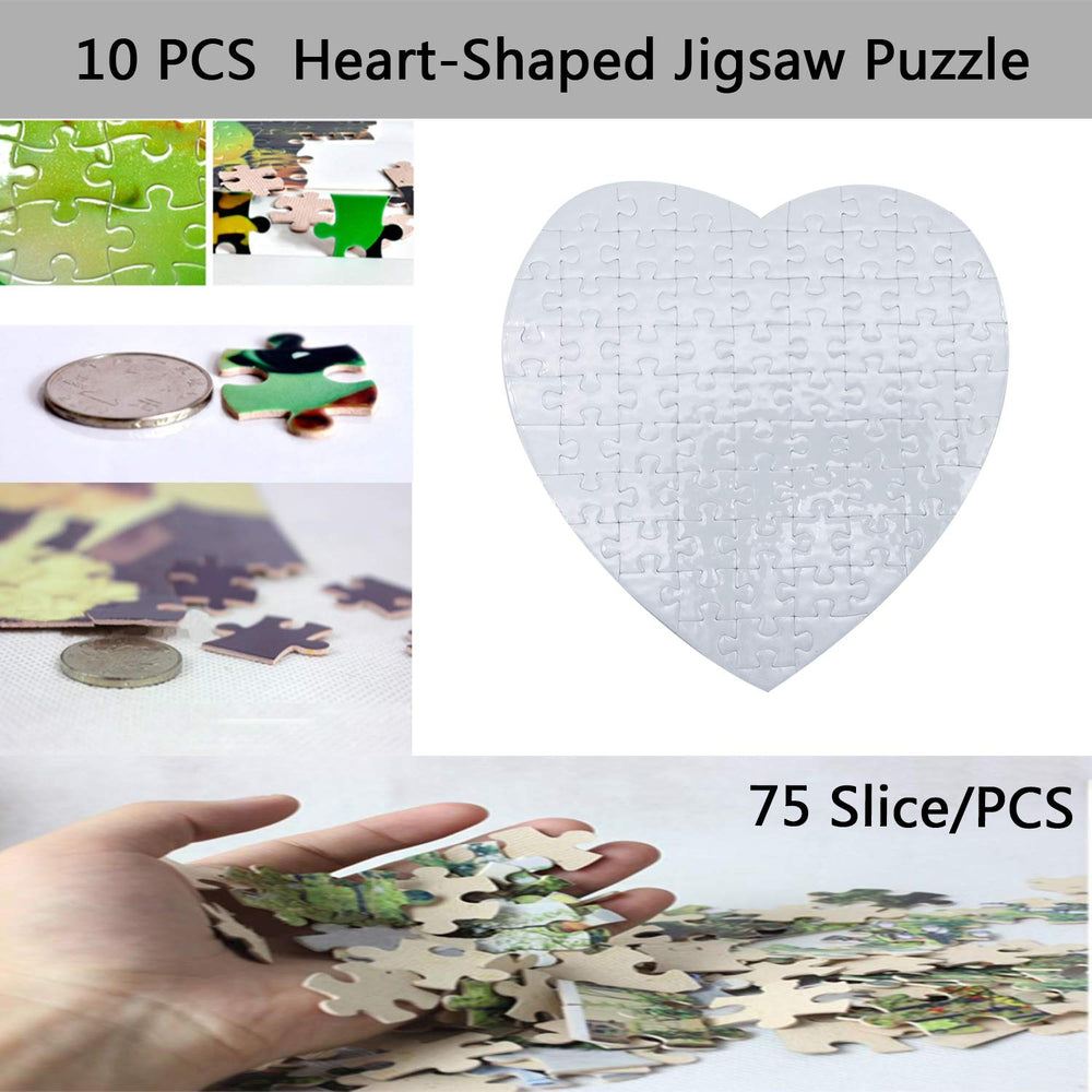 MS WGO pearlescent surface enhances sublimation on heart puzzle