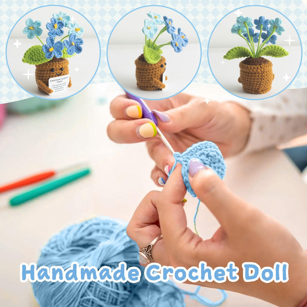 MS ZHENQIAO Quirky Crochet Doll as a playful desk companion