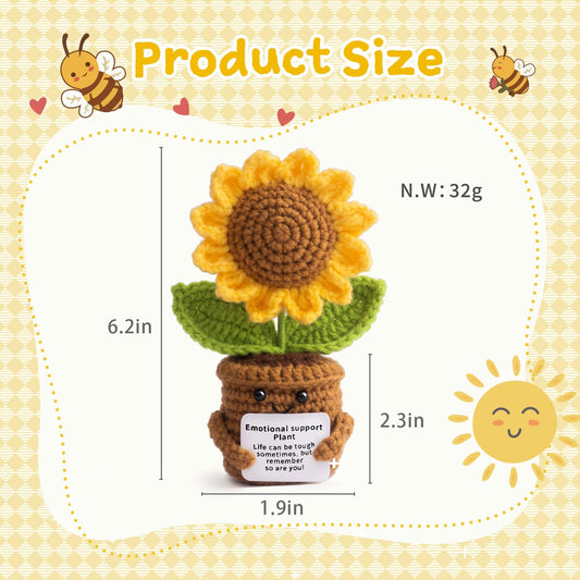 MS ZHENQIAO handmade positive flower crochet gift with gift mesh bag