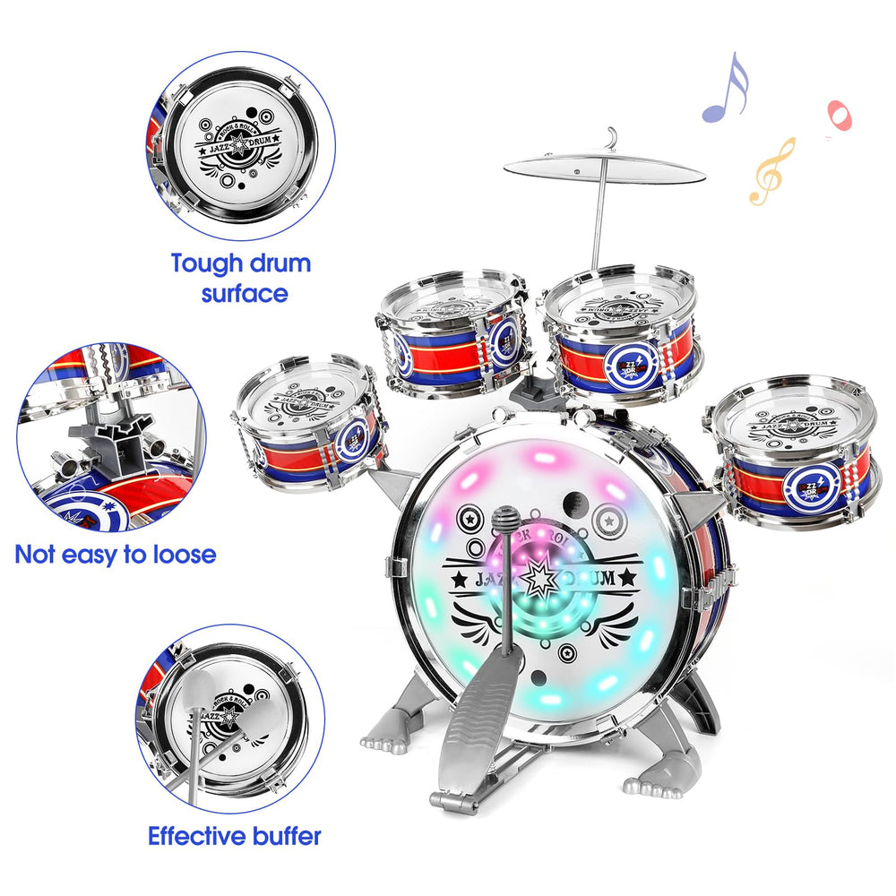 M SANMERSEN kids drum set small drum 2, crisp rhythm sounds