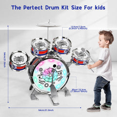 M SANMERSEN kids drum set small drum 3, playful learning beat