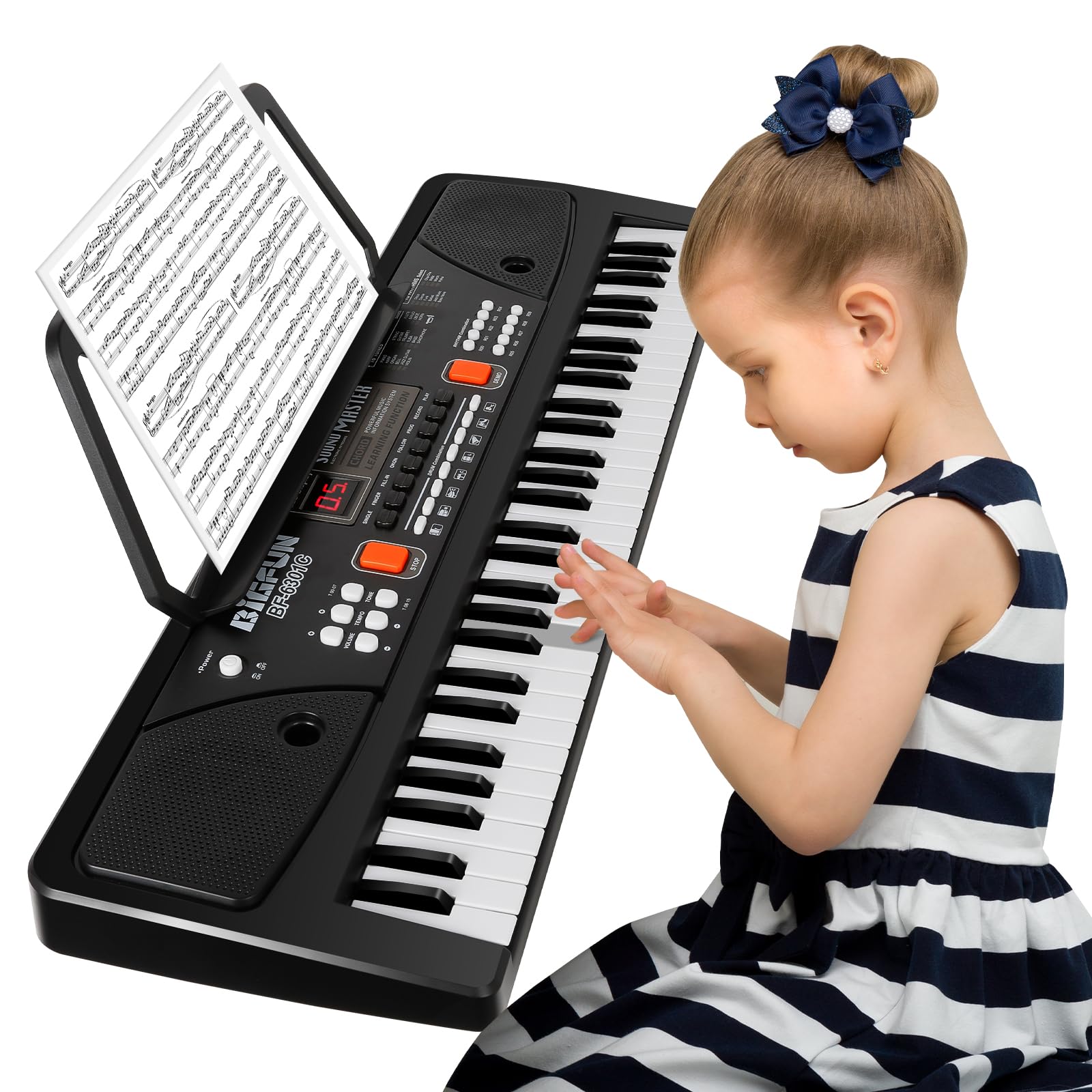 M SANMERSEN piano for kids 61 keys with microphone for sing along practice