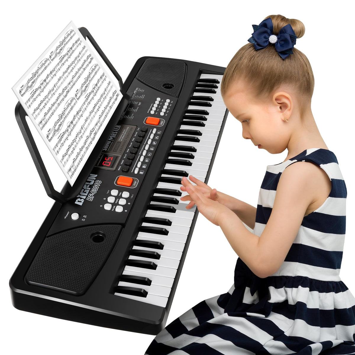 M SANMERSEN piano for kids 61 keys with microphone for sing along practice