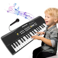 M SANMERSEN toy piano keyboard with wood-grain keys for beginner play