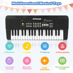 M SANMERSEN toy piano keyboard with dual speakers for richer sound