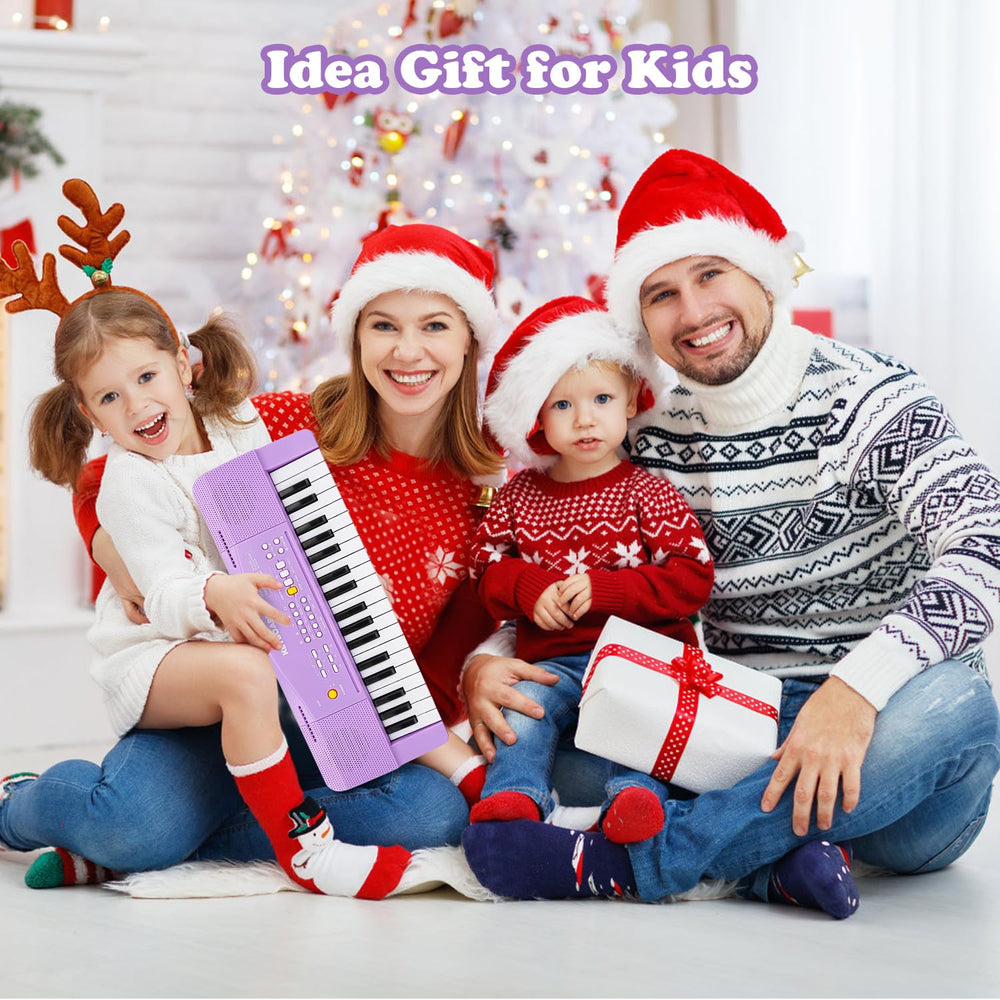 M SANMERSEN toy piano purple demos panel reveals built-in tunes to spark curiosity
