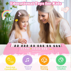 M SANMERSEN toy piano with record playback lets kids hear performances.