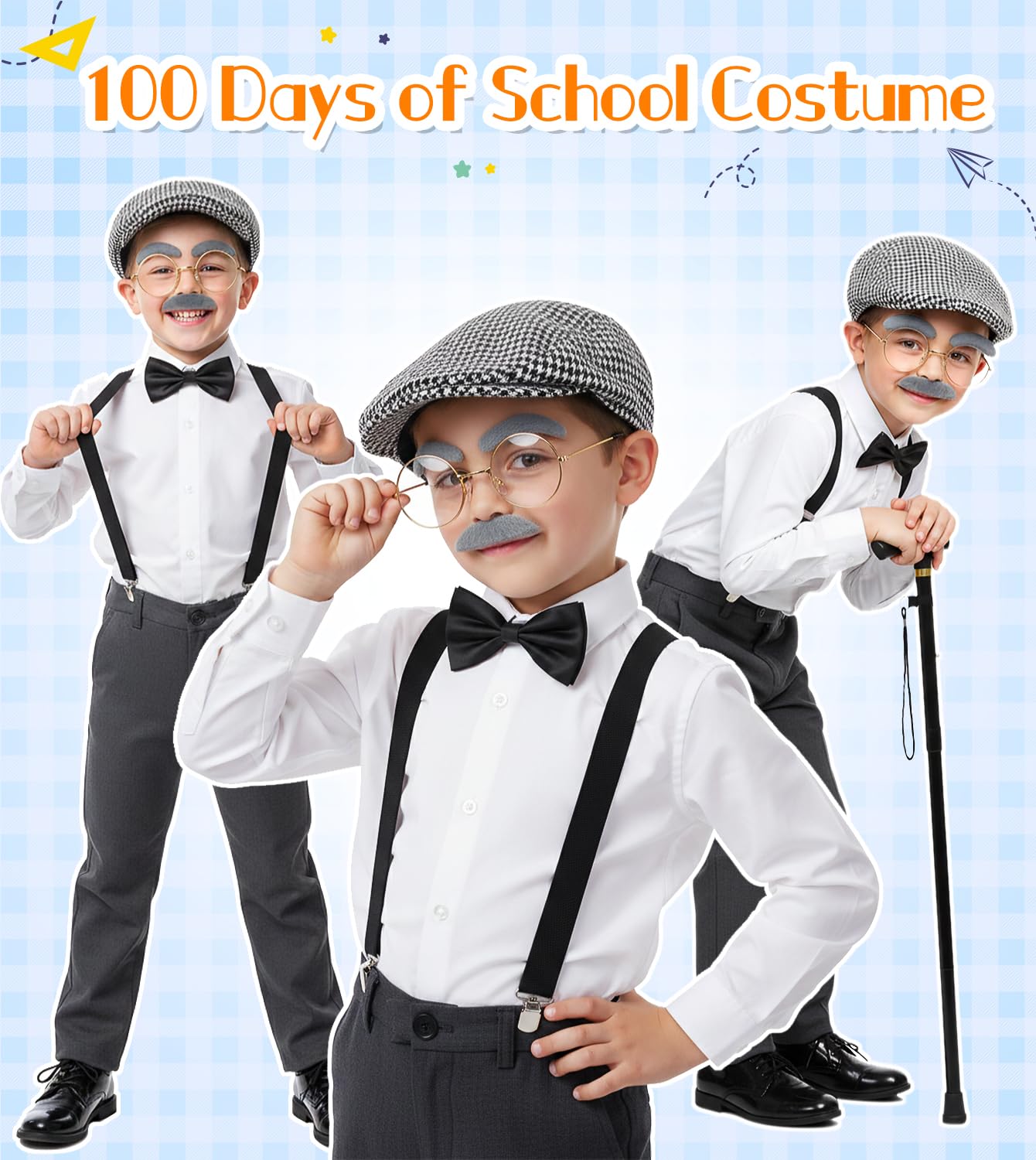 Mscawow old man costume cane, lightweight prop for imaginative scenes.