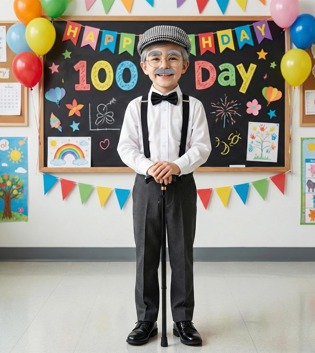 Mscawow old man costume complete set, ready for 100th day celebrations.