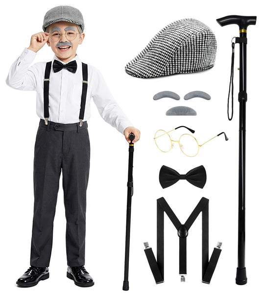 Mscawow old man costume hat for kids, soft material provides comfortable all-day wear.