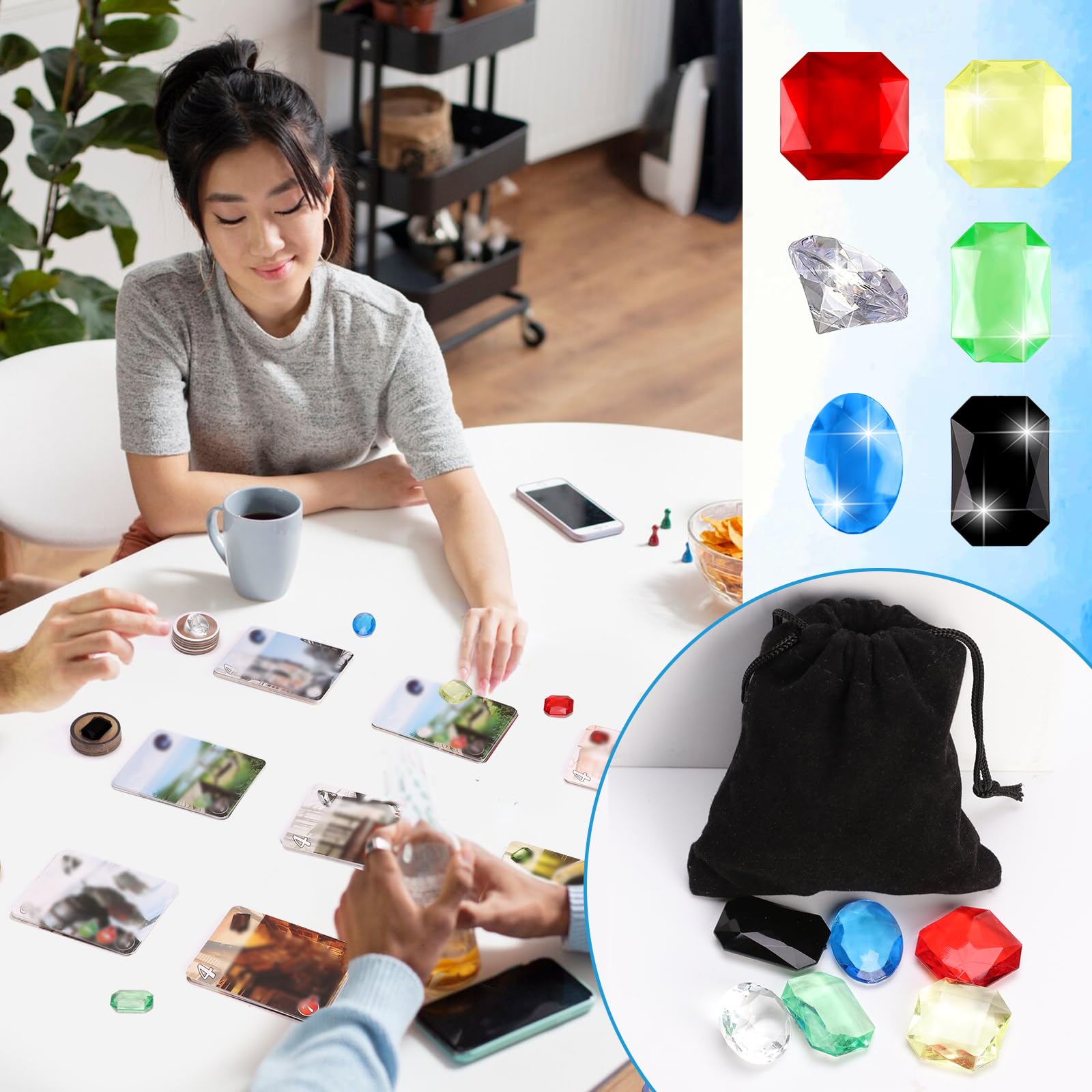 MSHUNKEJI red-yellow square gems provide clear resource tracking