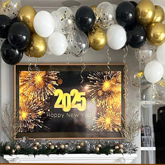 Msiveavz black balloon closeup with gold ribbon showcases premium finish.