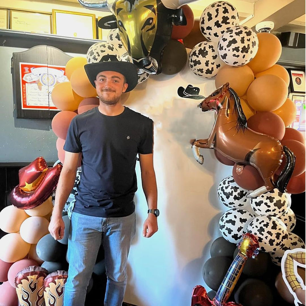 Msiveavz brown cow print balloons suit adult celebrations with charm