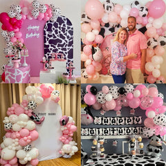 Msiveavz cow-print balloons with white base for versatile venue decoration